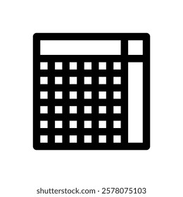 Pixel grid. Editable stroke vector icon.