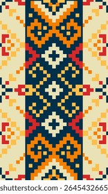 Pixel Grid Pattern for Contemporary Fabric Design Combining Abstract Repetition and Vivid Digital Color Inspired by Urban Landscapes and Futuristic Design