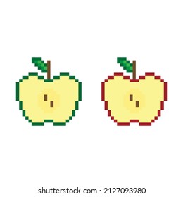 Pixel  Half Apple Icon Vector Pixel Element For Game