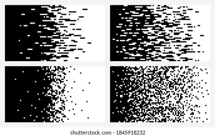 Pixel halftone gradient  Abstract vector background and random mosaic texture  Different color change options  smooth   sharp shapes  Monochrome geometric background and halftone pixel  texture 