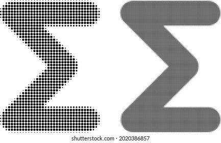 Pixel halftone sum icon. Vector halftone concept of sum icon formed of circle elements.
