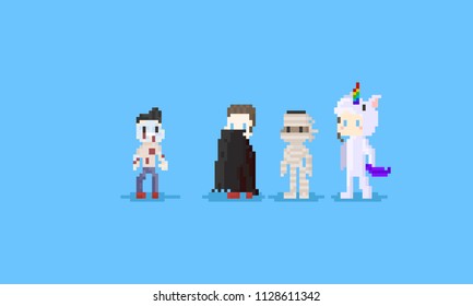 Pixel halloween character.8bit.