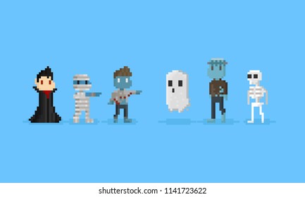 Pixel halloween character.8bit.