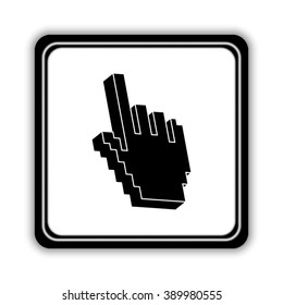 pixel hand -  black vector icon
