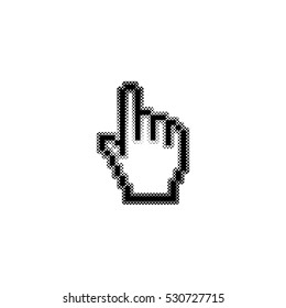 pixel hand -  black vector icon