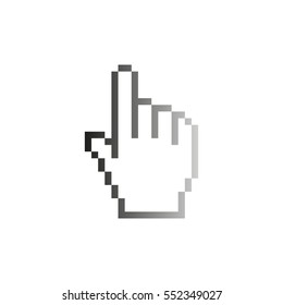 pixel hand - black  vector icon