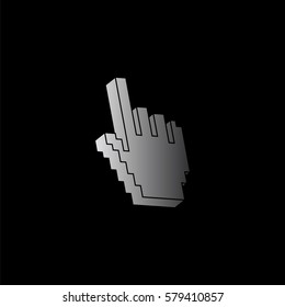 pixel hand  - black vector icon