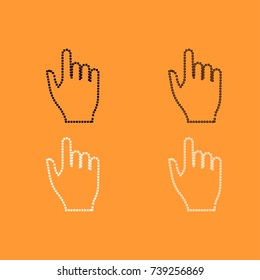Pixel hand black and white set icon .