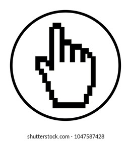 Pixel hand cursor icon