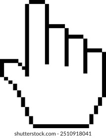 Cursor de Mão em Pixel, Cursor de mão em pixel do mouse, Ícone do ponteiro do cursor, Cursor de mão em pixels