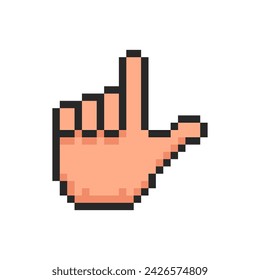 Pixelhand, Handgeste in Form eines Pistolensymbols.