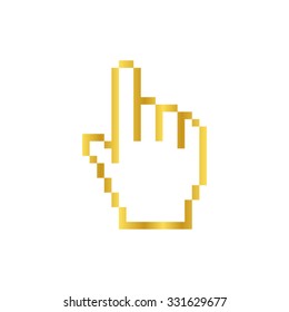 pixel hand - gold vector icon