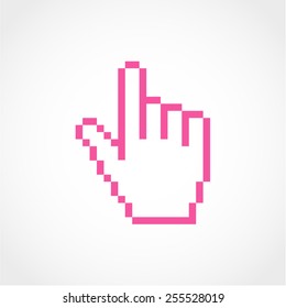 Pixel hand Icon Isolated on White Background