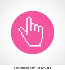 Pixel hand Icon Isolated on White Background