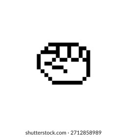 Icono de mano de píxel estilo retro de 8 bits. Gráfico monocromático mínimo para diseño de interfaz de usuario, juegos, interfaces digitales, símbolos de gestos, App y Elementos de comunicación.