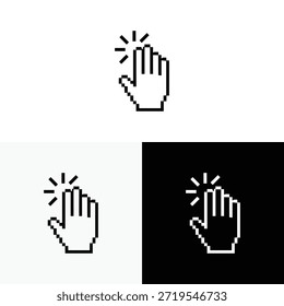 pixel hand logo icon design illustration