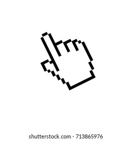 Pixel Hand Pointer Icon Stock Vector (Royalty Free) 713865976 ...