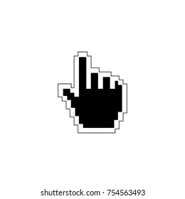 Pixel hand pointer icon