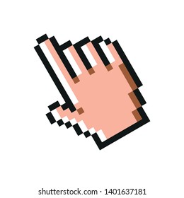 Pixel hand. Simple vector illustration. Web design for your further use.