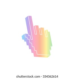 pixel hand  - vector icon