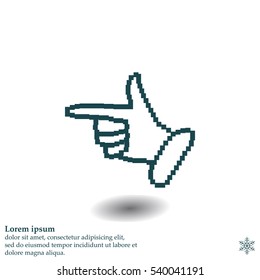 Pixel hand vector icon