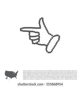 Pixel hand vector icon