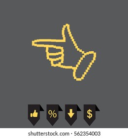 Pixel hand vector icon