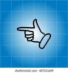 Pixel hand vector icon