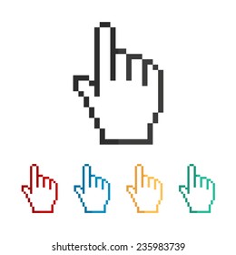 pixel hand - vector icon, flat design
