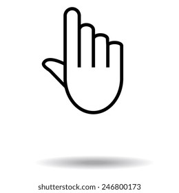 pixel hand - vector icon, flat design