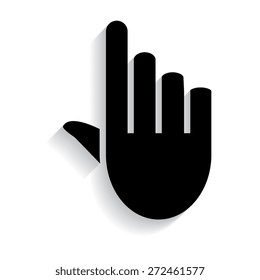 pixel hand - vector icon, flat design with shadow