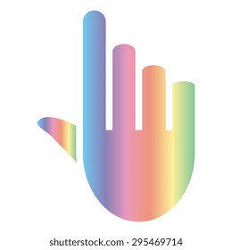 pixel hand - vector icon, flat design