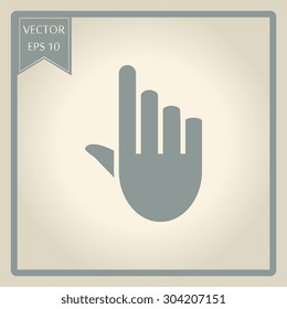 pixel hand - vector icon, flat design