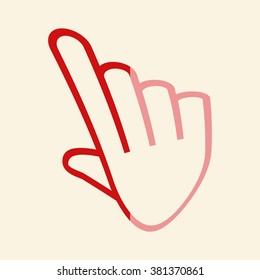 pixel hand - vector icon, flat design