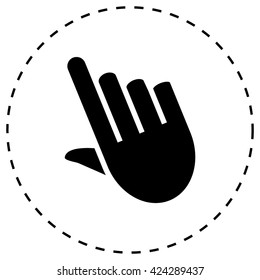 pixel hand - vector icon, flat design