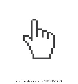 pixel hand - vector icon isolated on white background