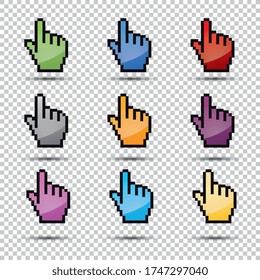 Pixel Hand Vector Icon Set 3d Stock Vector (Royalty Free) 1747297040 ...