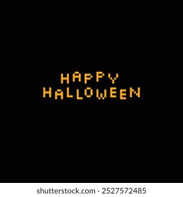 pixel happy halloween icon 8 bit, pixel art Halloween  card logo.