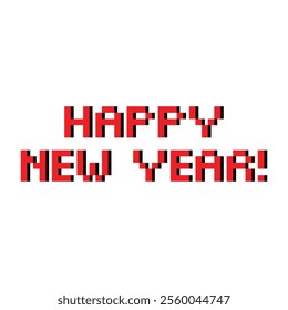  pixel Happy New Year icon 8 bit