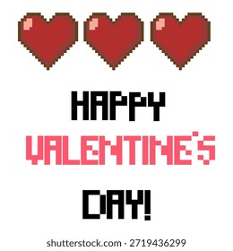 Pixel Happy Valentines Day Text