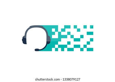 Pixel Headset Logo Inspirations Template