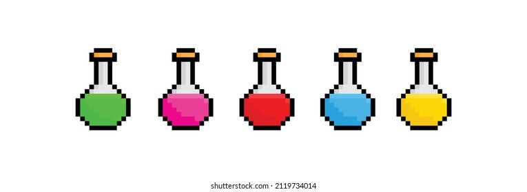  pixel health potion icon vector  element for  8 bit game mana sign 
