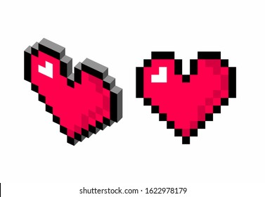 Pixel Heart Heart 8 Bits Heart Stock Vector (Royalty Free) 1622978179 ...