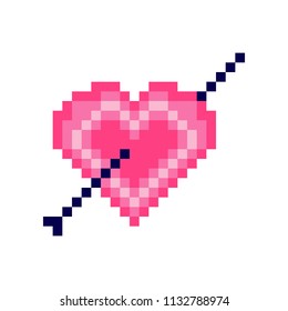 pixel heart, arrow