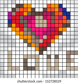 Pixel Heart Background