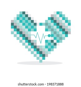 Pixel heart, good for logo