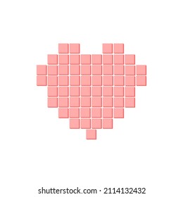 pixel heart icon isolated on a white background
