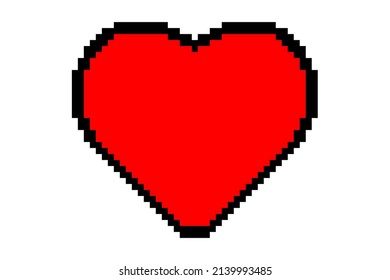 Diseño sencillo de icono de corazón de píxeles