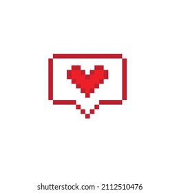 pixel  heart icon vector Chat symbol with heart vector