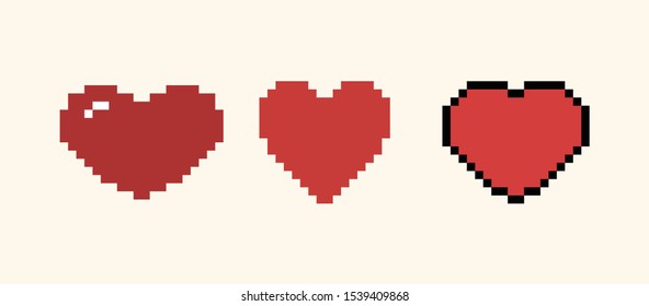 Pixel Heart icon vector design. Great for mobile app, web design, print materials, etc.